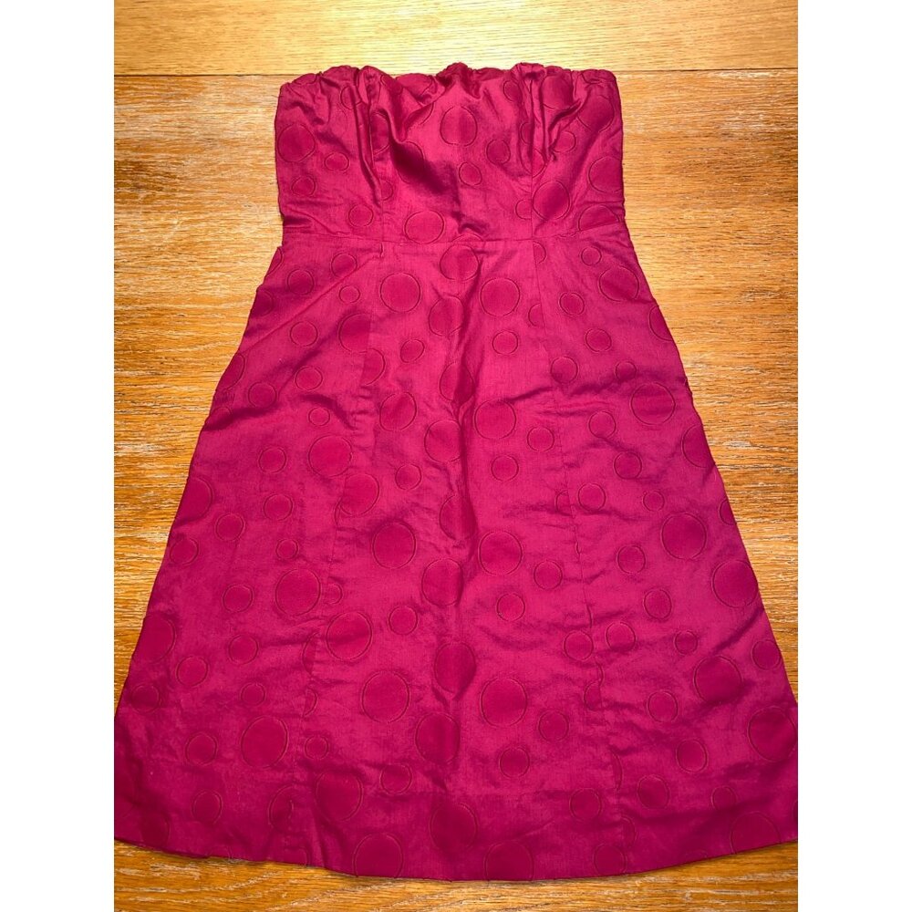 Strapless Fuchsia Polka Dot Dress